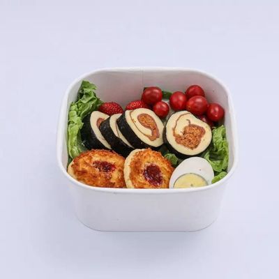 1400ml Square Lunch Bento Box Disposable Takeaway Paper ชามสลัด