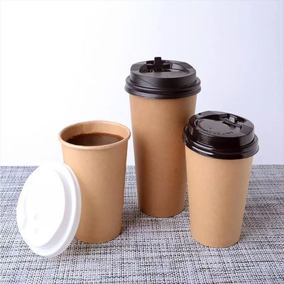 คราฟท์ PE เคลือบถ้วยกาแฟกระดาษย่อยสลายได้ทางชีวภาพสำหรับดื่มร้อน