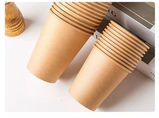ถ้วยกระดาษคราฟท์ร้อน 12oz 350ml Matcha Insulated Boba Cup Single Wall