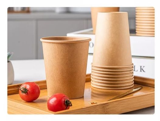 ถ้วยกระดาษคราฟท์ร้อน 12oz 350ml Matcha Insulated Boba Cup Single Wall