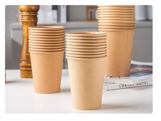 ถ้วยกระดาษคราฟท์ร้อน 12oz 350ml Matcha Insulated Boba Cup Single Wall