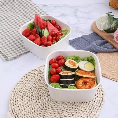 1400ml Square Lunch Bento Box Disposable Takeaway Paper ชามสลัด