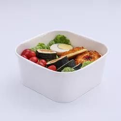 1400ml Square Lunch Bento Box Disposable Takeaway Paper ชามสลัด