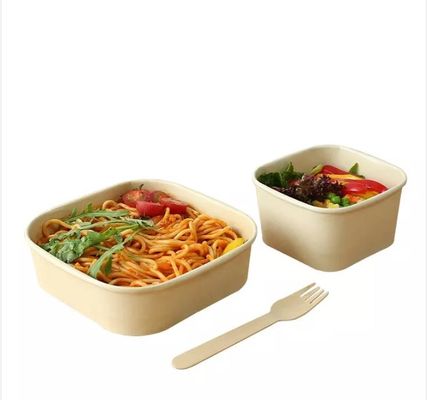 1400ml Square Lunch Bento Box Disposable Takeaway Paper ชามสลัด
