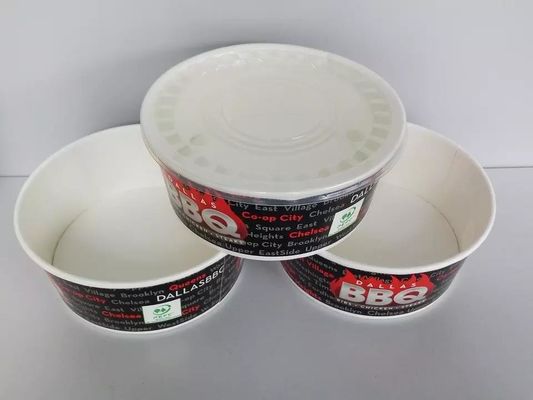 ชามสลัดกระดาษคราฟท์ Takeaway แบบใช้แล้วทิ้งอาหารกลางวัน 350ml